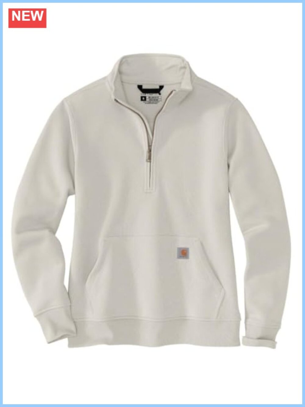 Quarter Zip Mock Neck Sweatshirt with Storm Flap Pockets Ribbed Cuffs